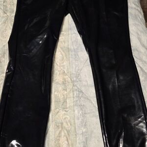 H&M Black High-Shine Faux Leather Leggings